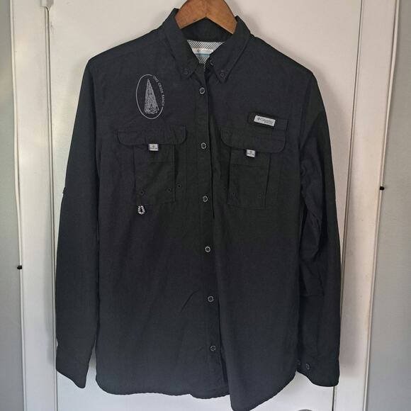 Columbia Tops - Columbia PFG Bahama Long Sleeve Black Button Down Shirt Women's Medium